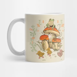 Cute Cottagecore Floral Frog And Chicks Aesthetic Gift Mug